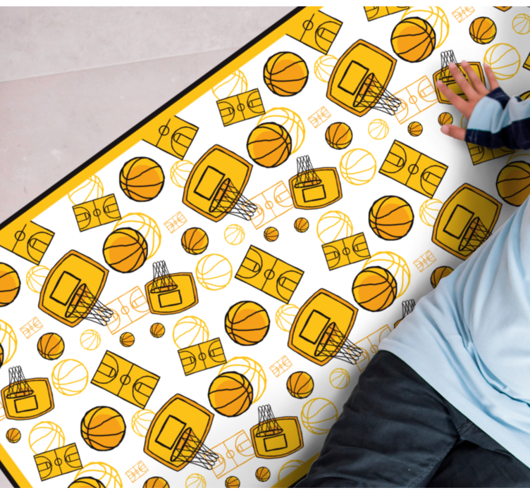 Basketball Fun teenager vinyl rug - TenStickers
