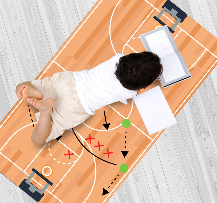 Basketball tactics game strategy teen vinyl rug - TenStickers
