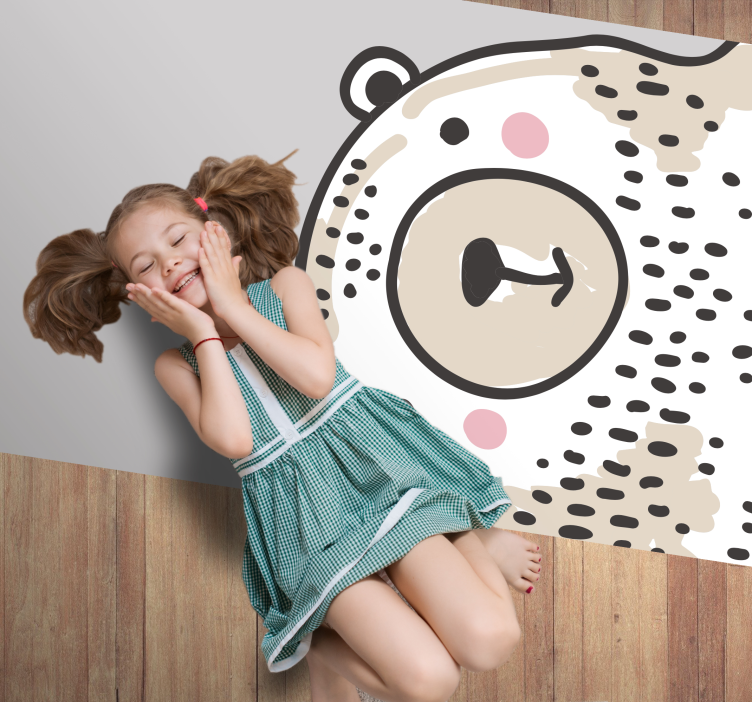 Bear Face Shape nursery vinyl rug - TenStickers