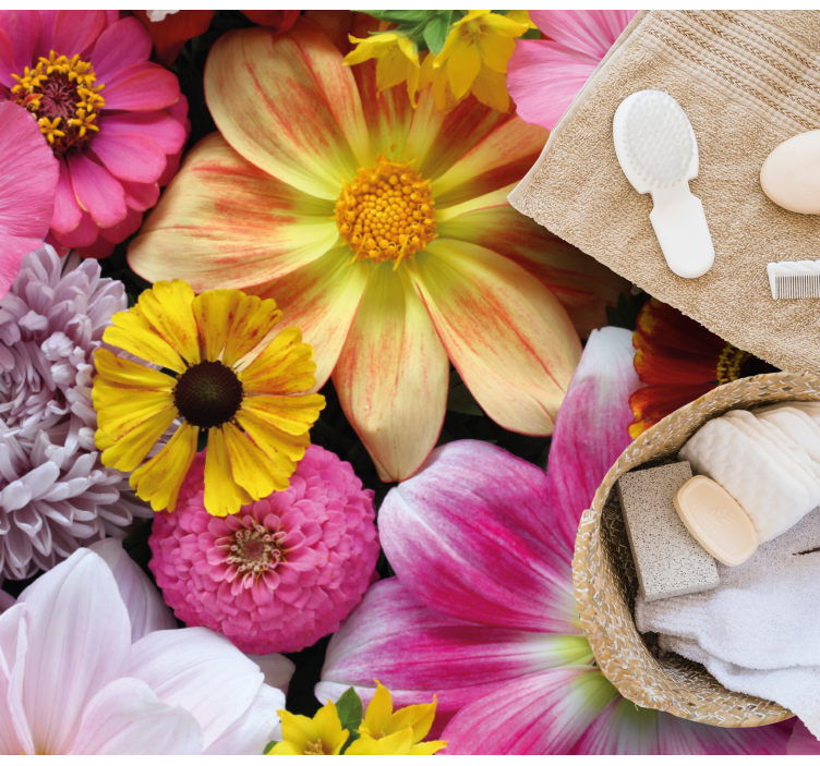 Beautiful realistic arrangement flower vinyl rug - TenStickers