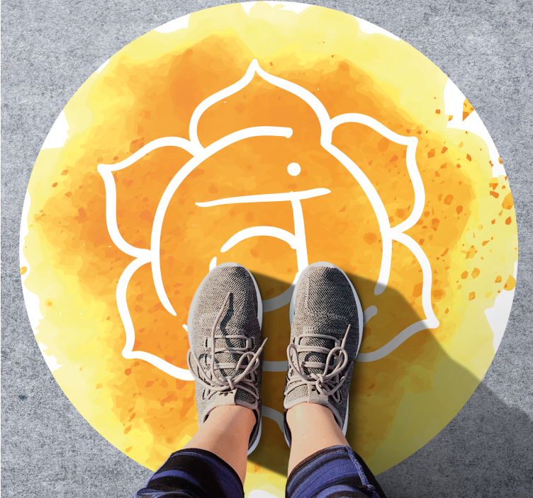 Beautiful sacral chakra symbol modern vinyl  rug - TenStickers