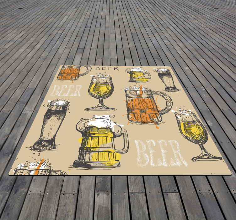 Beverage Illustrations custom vinyl rug - TenStickers