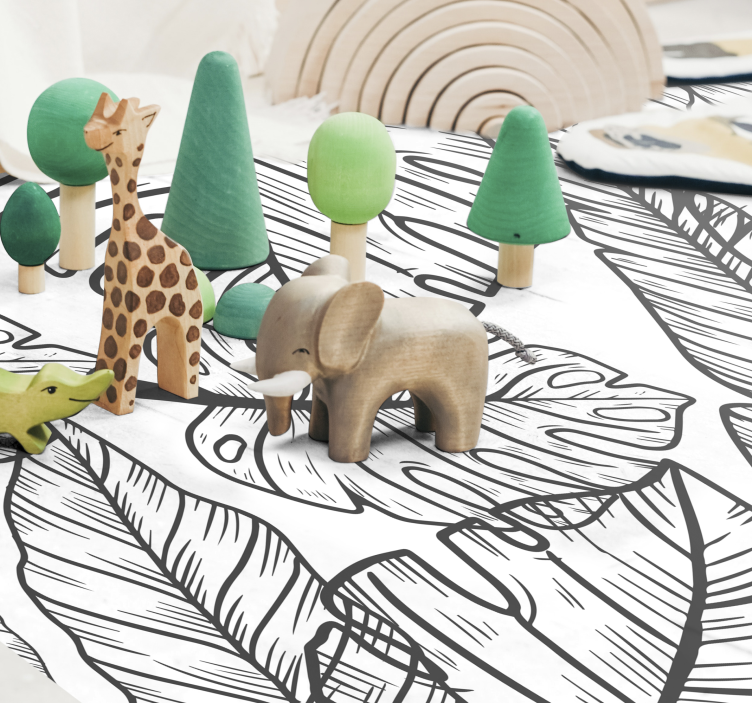 Big leave flowers bedroom vinyl rug - TenStickers