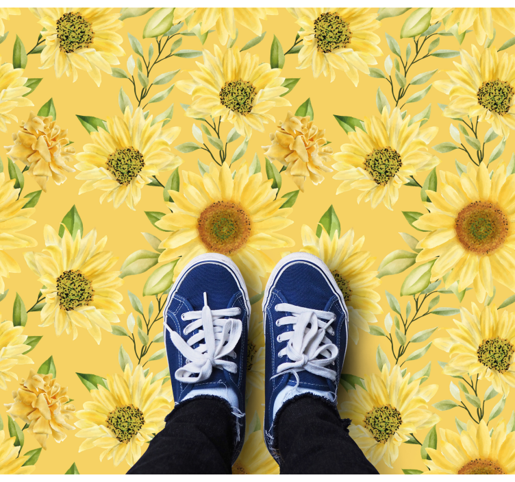 Big sunflowers petals floral rug - TenStickers