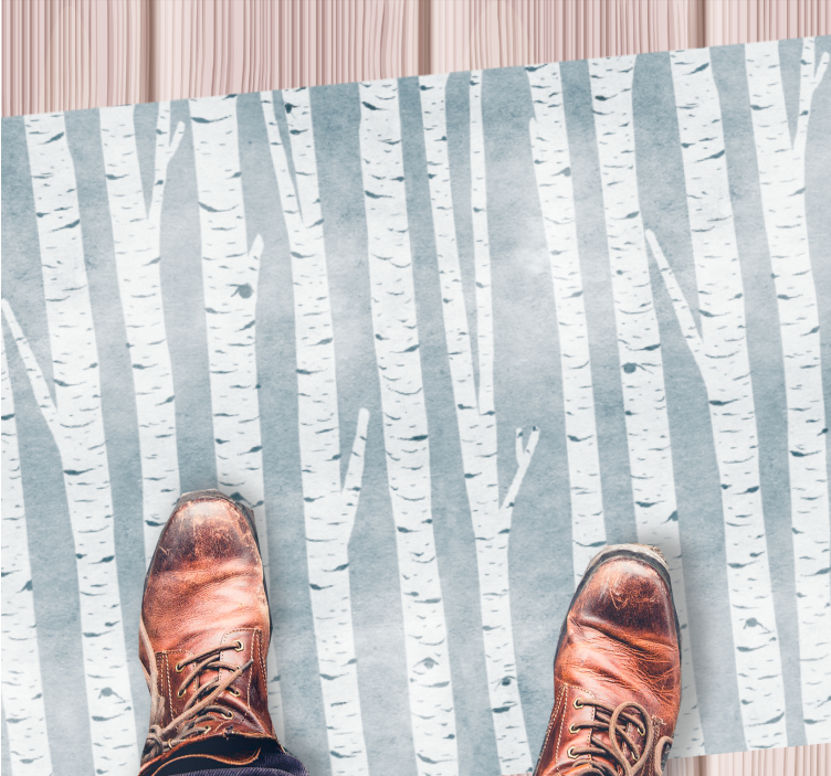 Birch Tree Pattern nature vinyl rug - TenStickers