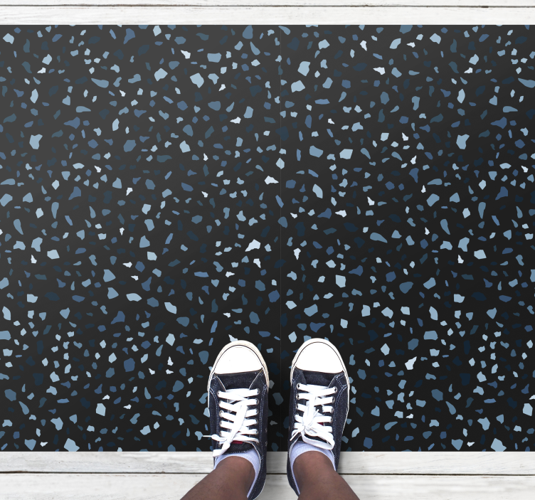 Black and blue terrazzo texture carpet - TenStickers