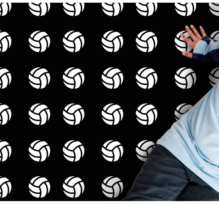 Black and white volleyball bedroom rug - TenStickers