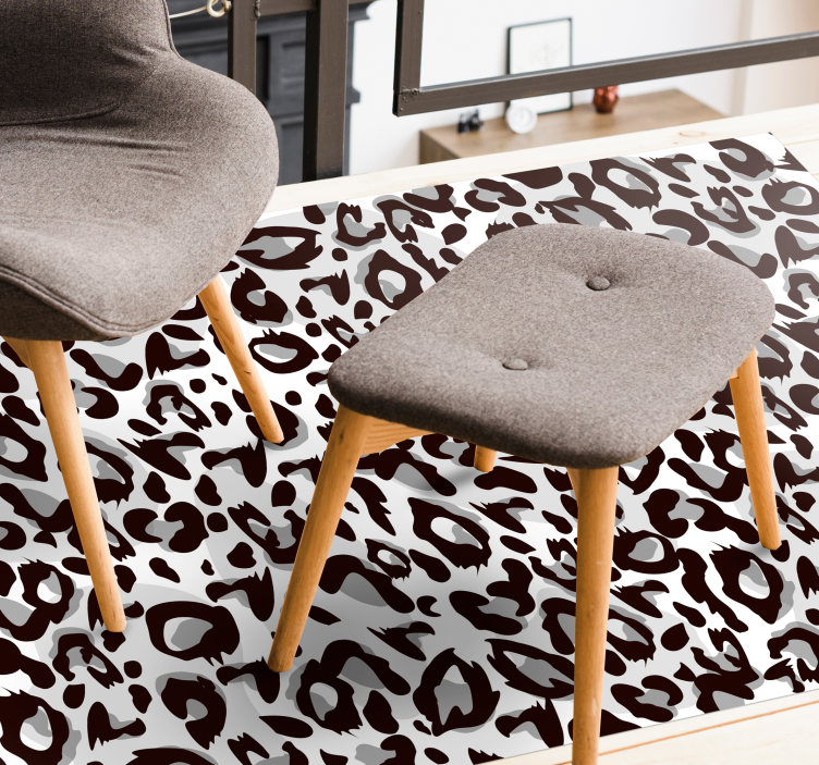 Black leopard animal print vinyl rug - TenStickers
