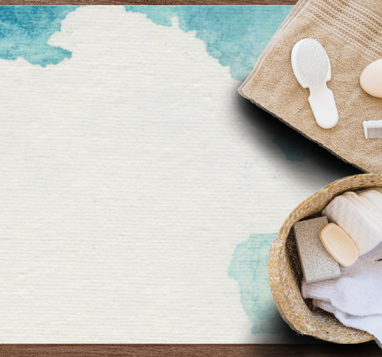 Blue and green watercolor effect texture carpet - TenStickers