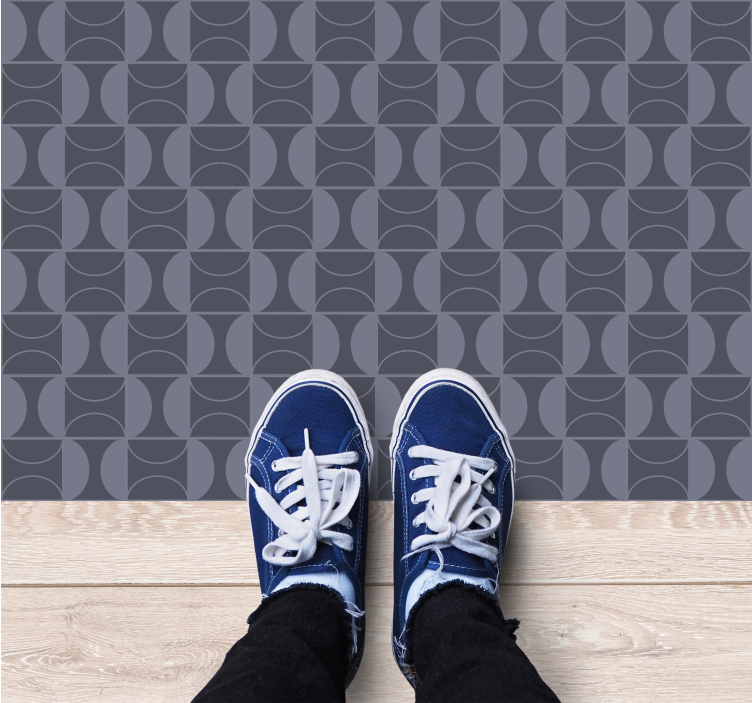 Blue design with "japandi style" rug - TenStickers