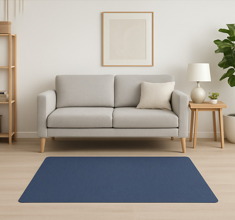 Blue fabric effect living room vinyl rug - TenStickers