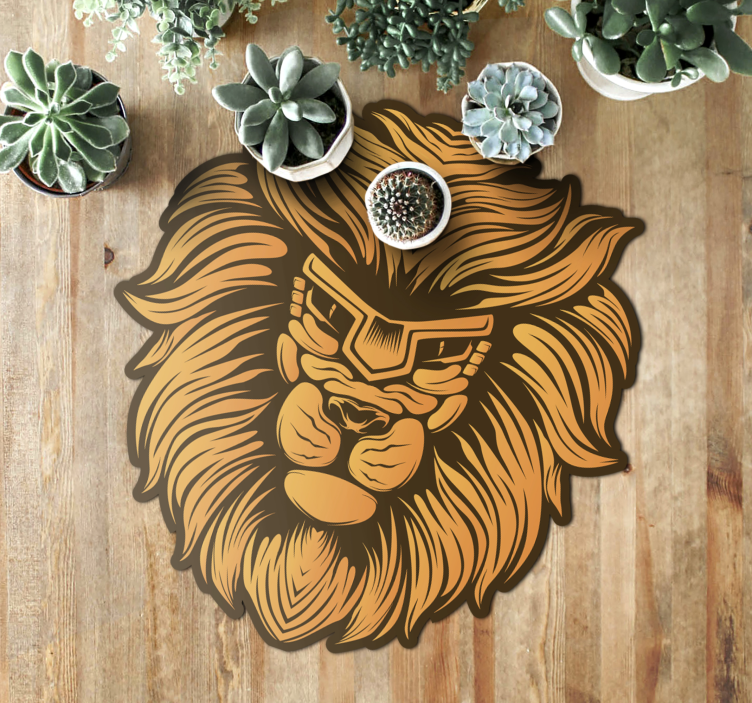 Boho lion animal vinyl rug - TenStickers