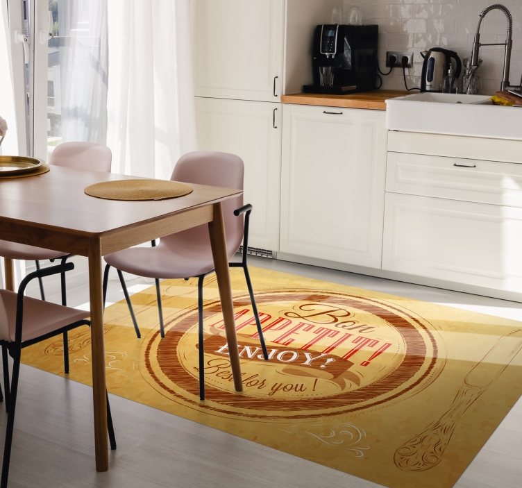 Bon Appetit Enjoy custom vinyl rug - TenStickers