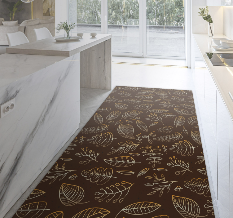 Botanical Autumn flower vinyl rug - TenStickers