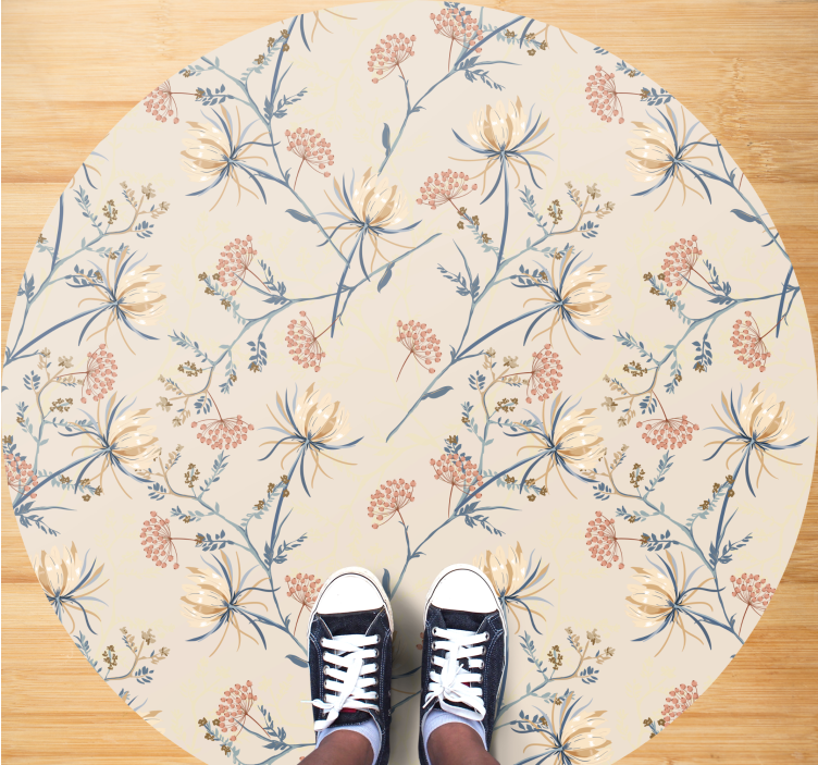 Botanical Bloom Surface floral rug - TenStickers