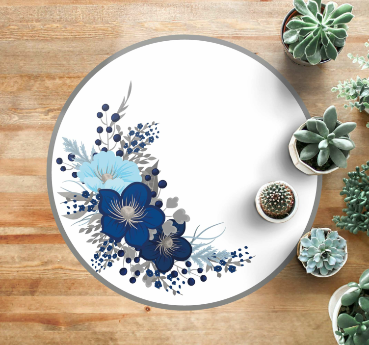 Botanical Collection flower vinyl rug - TenStickers
