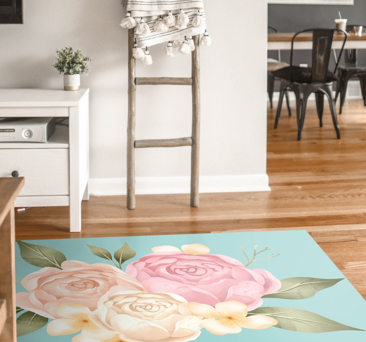 Botanical Composition flower vinyl rug - TenStickers