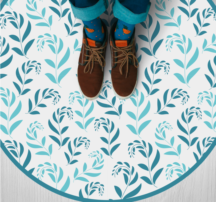 Botanical Leaf Inspiration flower vinyl rug - TenStickers