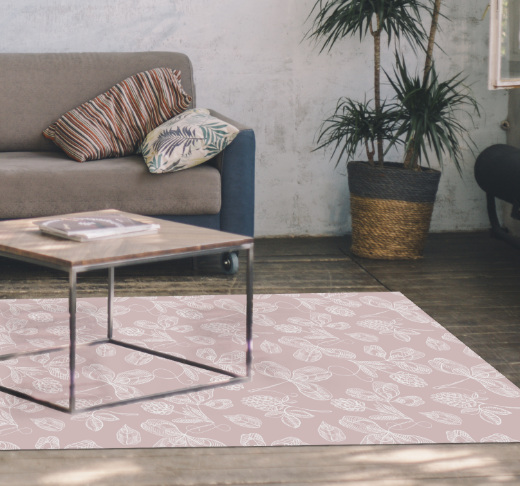 Botanical Sketches flower vinyl rug - TenStickers