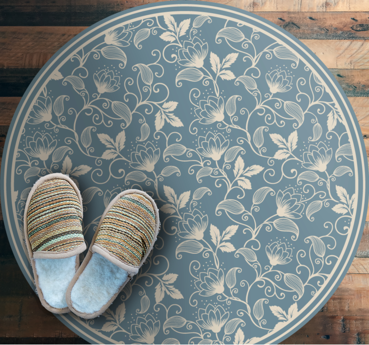 Botanical Whirl Element flower vinyl rug - TenStickers