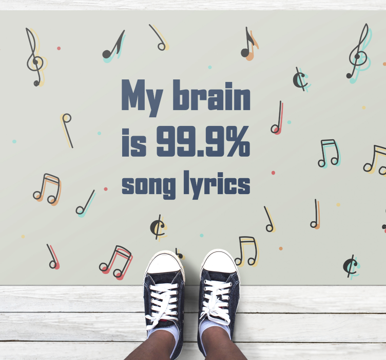 Brain is 99.9% lyrics custom rug - TenStickers