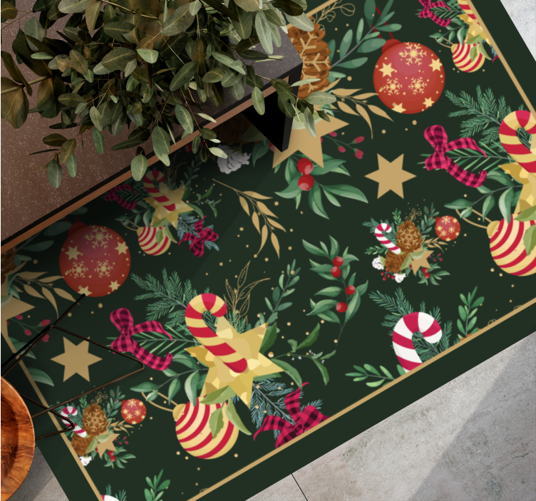 Branches, gifts Xmas-decor Christmas vinyl rug - TenStickers