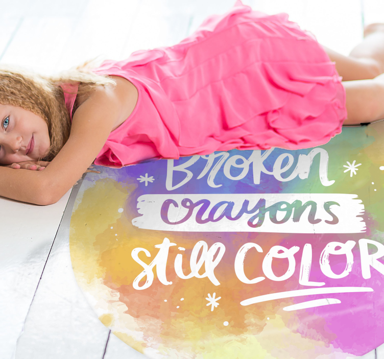 Broken Crayons still colour custom rug - TenStickers