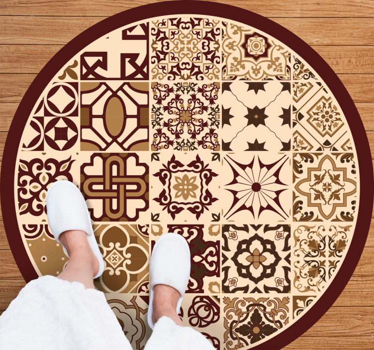 Brown spanish style tiles bathroom flooring - TenStickers