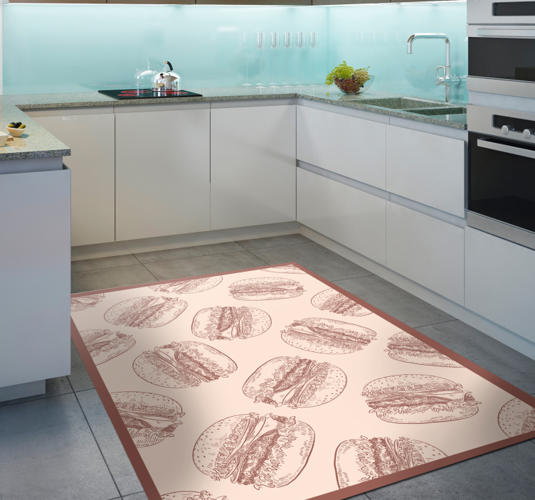 Burger Illustrations animal vinyl rug - TenStickers
