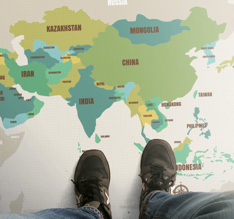 Card of  ASIA world map rug - TenStickers