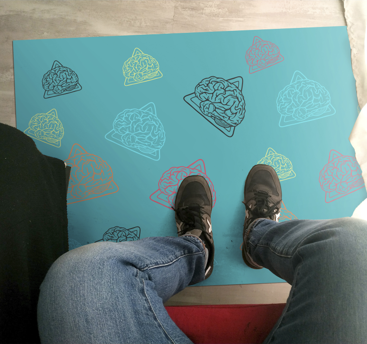 cartoon brain pattern modern rug - TenStickers