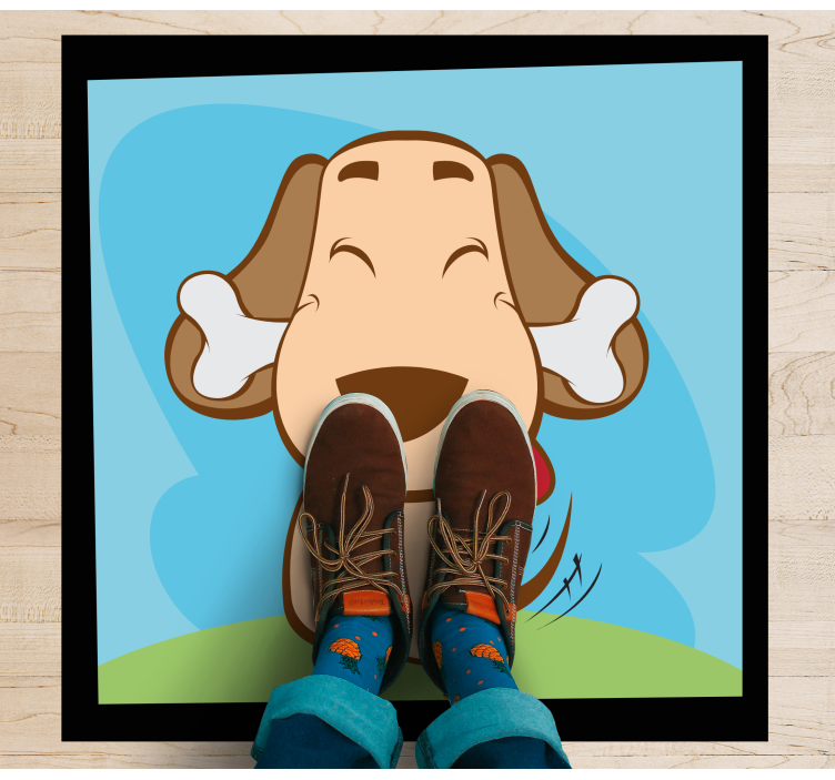 Cartoon dog bedroom vinyl rug - TenStickers