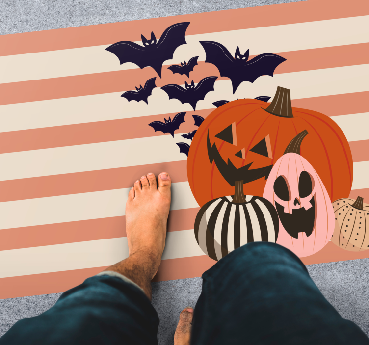 Cartoon scary jack o lanterns halloween rugs - TenStickers