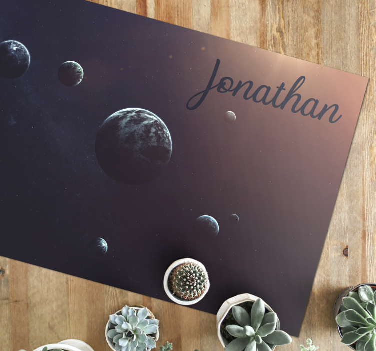 Celestial design with name teenager vinyl rug - TenStickers