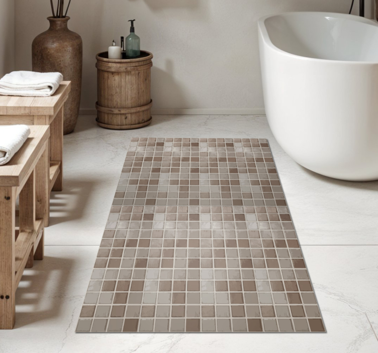 Ceramic squares pattern tile vinyl rug - TenStickers