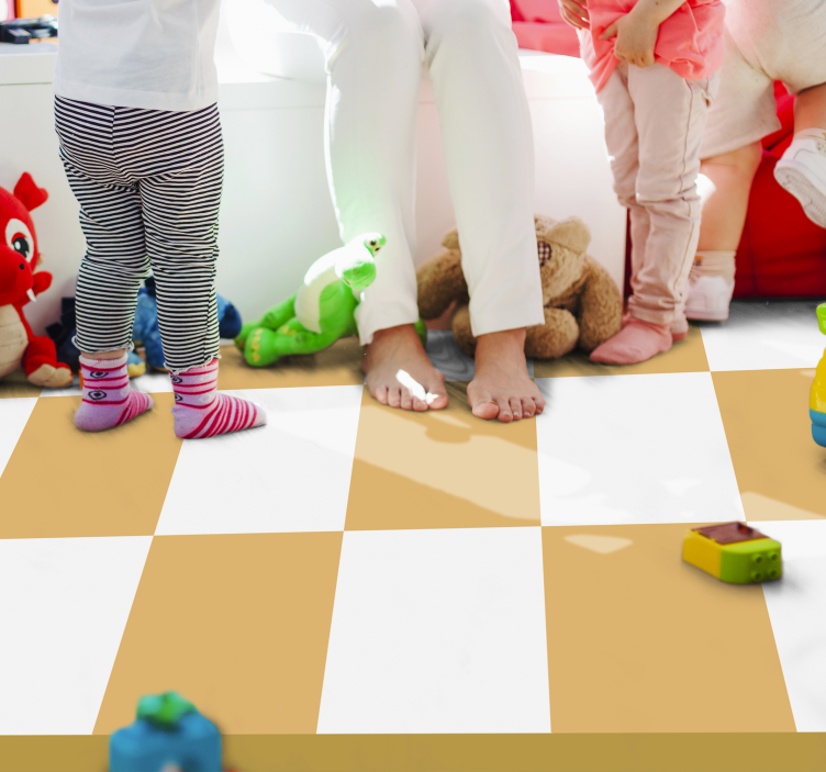 Checkered pathway vinyl rug - TenStickers