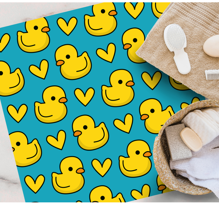Ducklings pattern bathroom vinyl rug - TenStickers