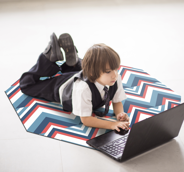 Chevron Colorblock geometric vinyl rug - TenStickers