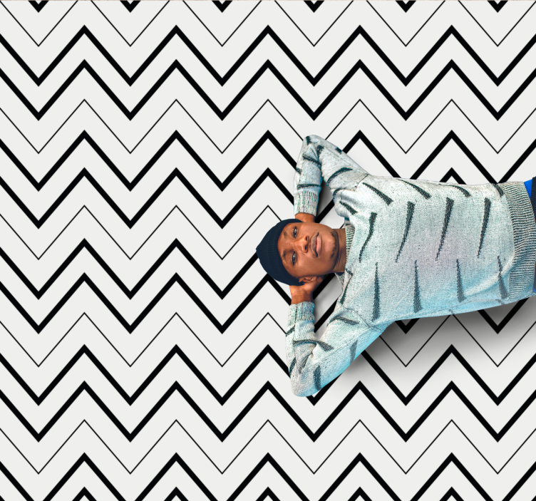 Minimalist vinyl rug in chevron pattern - TenStickers