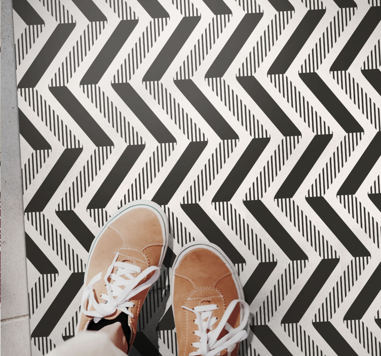 Chevron Intrigue geometric vinyl rug - TenStickers