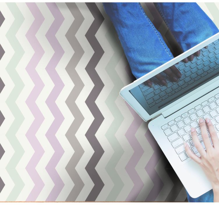 Chevron zigzag nordic waves geometric vinyl rug - TenStickers