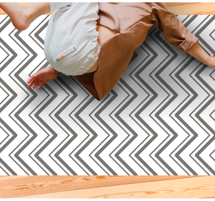 Chevron Patterned Style geometric vinyl rug - TenStickers