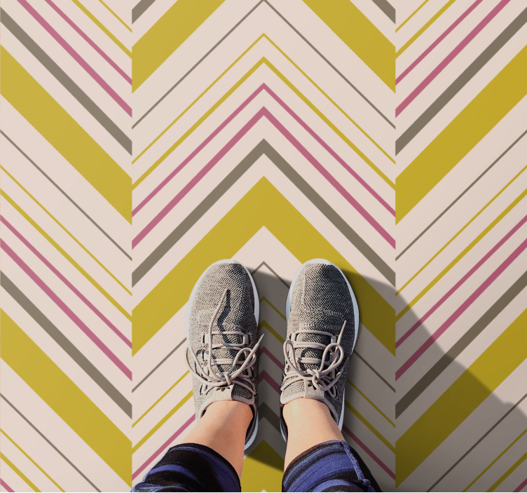 Chevron Stripes striped floor vinyl mat - TenStickers