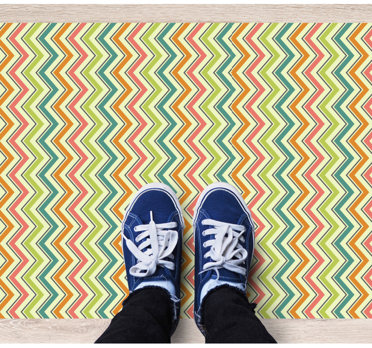 Chevron zigzag motif geometric vinyl rug - TenStickers