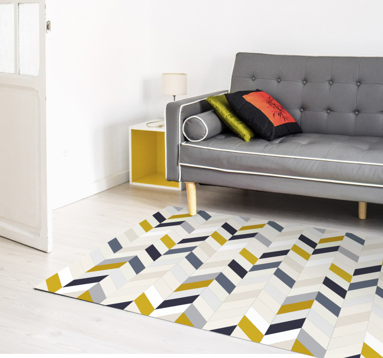 Chevron Zigzag Pattern geometric vinyl rug - TenStickers