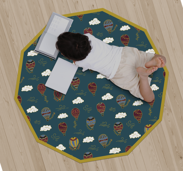 children air balloons kids vinyl rug - TenStickers