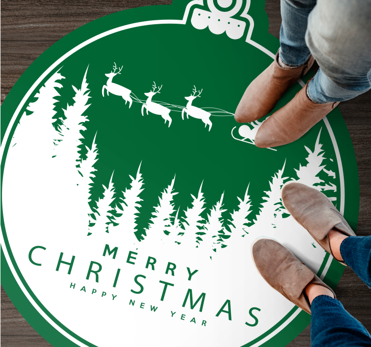 Sleigh Ride christmas vinyl rug - TenStickers