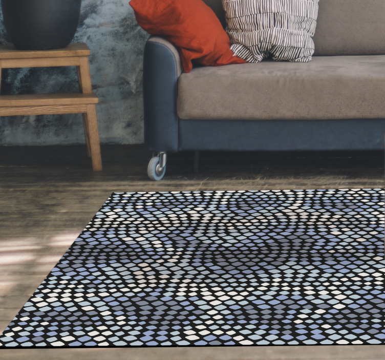 Circular dot element mosaic vinyl rug - TenStickers