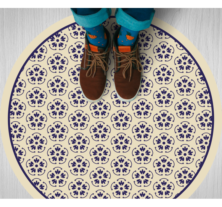 Circular Mosaic Pattern flower vinyl rug - TenStickers