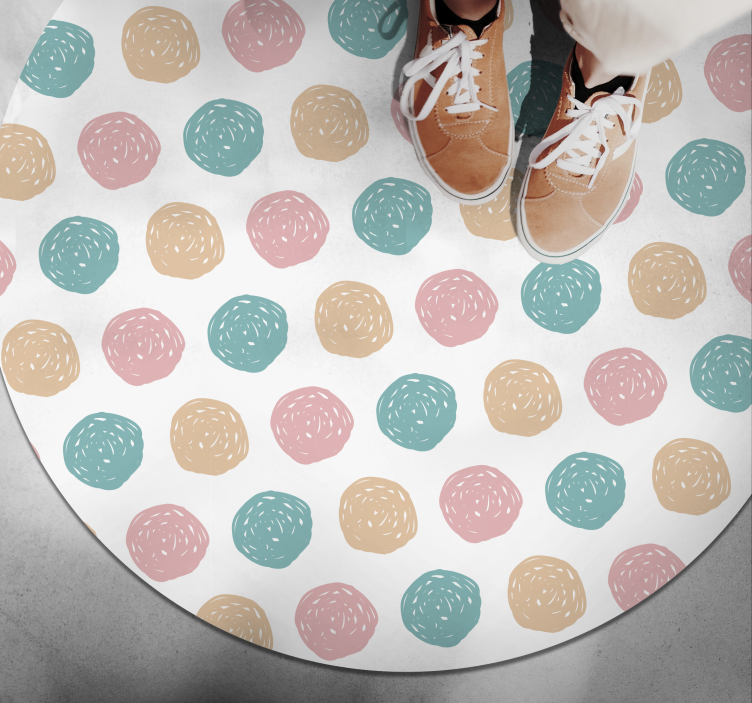 Circular Patterned geometric vinyl rug - TenStickers